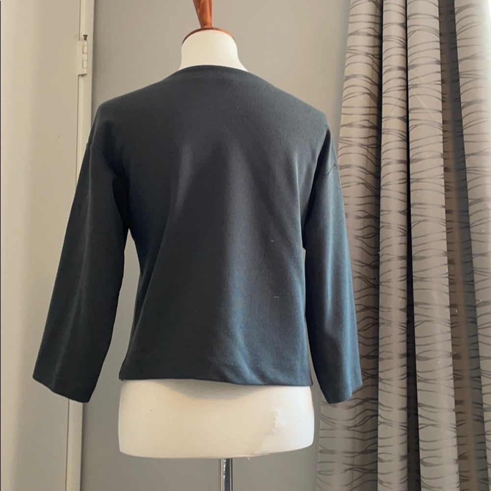 Uniqlo teal thick knit top - Picture 4 of 6